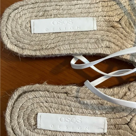 ASOS DESIGN Jamila toe loop espadrille , White, Women's US10 - Picture 5 of 10